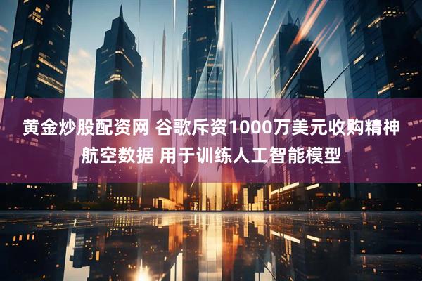 黄金炒股配资网 谷歌斥资1000万美元收购精神航空数据 用于训练人工智能模型